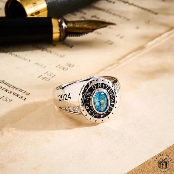 Personalized Ring: Birthstone Accent, Custom Copper Band | Engraved Name, Comfortable Fit, Durable Metal