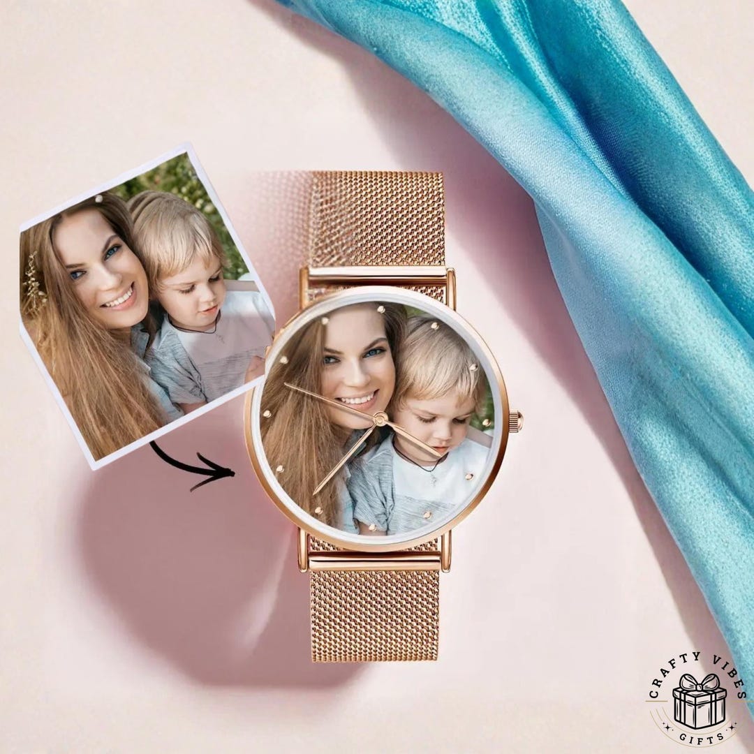Personalized Watch Custom Photo Dial: Custom Image Timepiece, Engraved ...