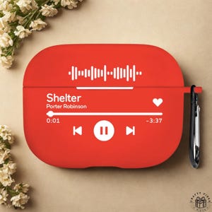 Unique Airpod Cover Custom Song Case, Personalized Music Code (Wear-Resistant TPU, Lightweight, Keychain Included)