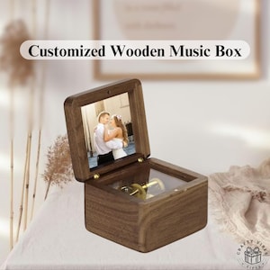 Aangepaste houten muziekdoos paar aandenkens Cadeau met foto foto Verjaardagscadeau voor vriendin Verjaardagscadeau voor vrouw Cadeau voor haar