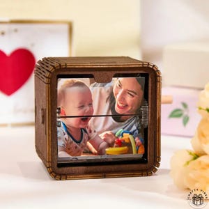 Gepersonaliseerde Foto Flipbook Lijst Muziekdozen 16 Foto Animatie Machine Handslinger Fotoalbum Mechanisch Slaapkamer Decor Cadeau voor vrouw