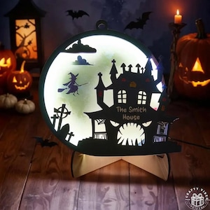 Custom Halloween Night Light Halloween Decor Keepsake Night Light with Name Shelf Display Home Decoration Spooky Lighting Gift for Friends