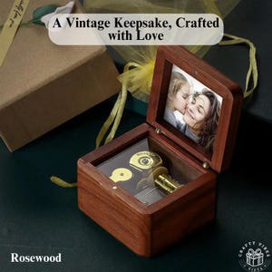 Custom Music Box Personalized Wooden Vintage Photo Music Box Customized Keepsake First Dance Gift For Couple Wedding Anniversary Birthday