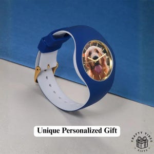 Unisex custom watch with personal photo, stylish 41mm silicone accessory for any occasion.