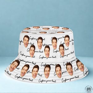 Personalized Face Bucket Hat with Photo Unisex Summer Hat Funny Gift Fisherman Vacation Hat Unique Keepsake Wedding Anniversary Gift for Her