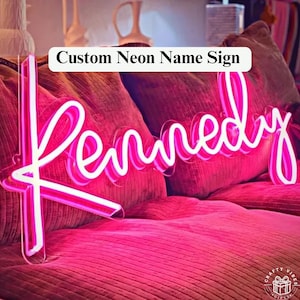Letrero de neón con nombre personalizado, lámpara LED, letrero de cumpleaños con nombre, decoraciones creativas para dormitorio, accesorios para el hogar, luz de noche, regalo con nombre para un amigo, luz de pared