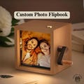 Custom Photo Flipbook Animation Box Wooden Photo Book with Light Anniversary Birthday Wedding Gift for Mom Unique Gift for Couple Home Decor product logo
