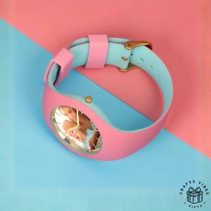 Custom photo watch featuring a durable 41mm silicone band, ideal as a stylish accessory for both men and women.