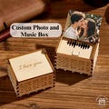 Custom Wooden Music Box Custom Song and Picture Wedding Anniversary Gift for Wife with Text Couple Keepsake Record Box Gift for Her Present