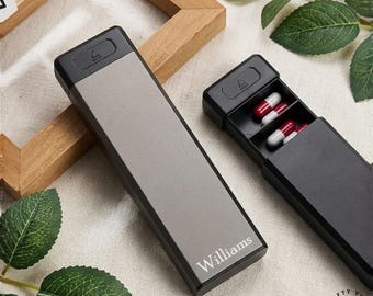 Personalized 7 Day Magnetic Pill Organizer, Custom Name Weekly Medicine Box, Gift for Family