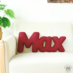 Letters Pillow Name: Custom 2-5 Letter Plush Cushion - Golden Corduroy, Soft Filling, Kids Nursery Decor