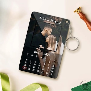 Custom Acrylic Charm Personalized Keychain: Clear UV Print, Durable Metal Ring | Couple Anniversary Gift, Portable Accessory