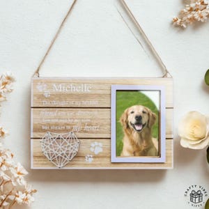 Engraved Photo Frame Custom Pet Memorial - Wooden Heart Design, Personalized Keepsake - String Art, Wood, Remembrance Gift