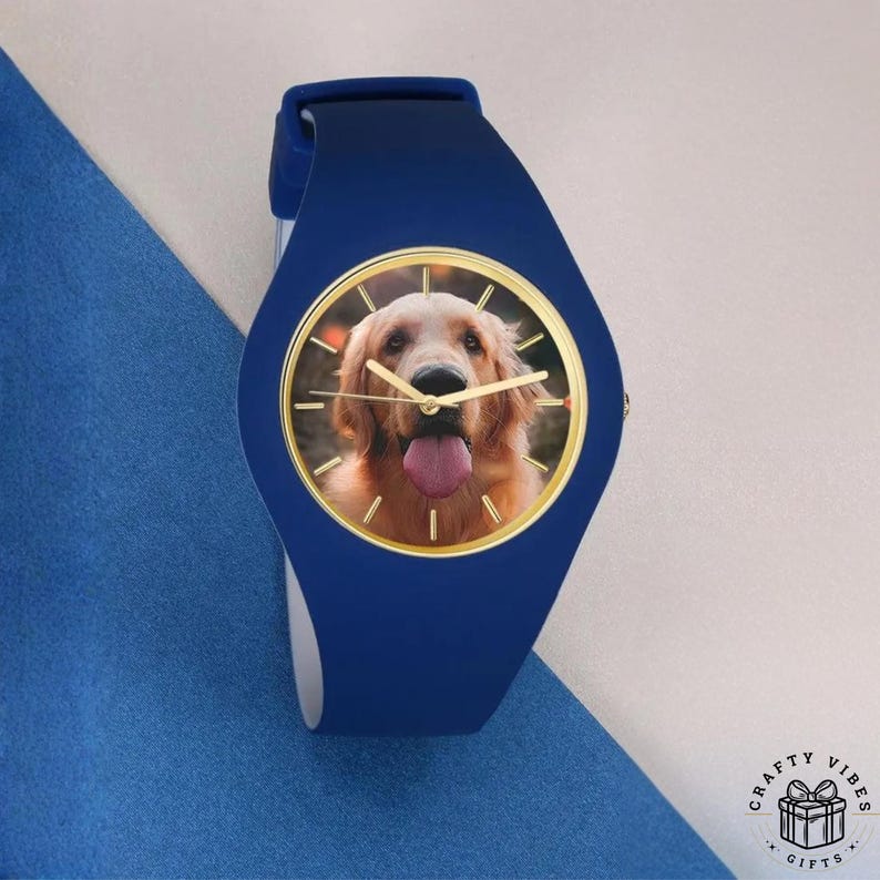 Custom photo timepiece with a sleek 41mm design and comfortable silicone band, perfect for friends and loved ones.