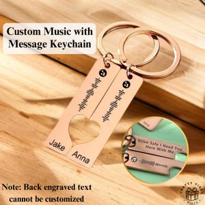 Custom Music Code Couple Keychain Scannable Song Personalized Spotify Code Stainless Steel Keyring Anniversary Gift for Him Her Keepsake