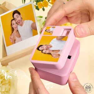 Customized Music Box Sliding Photo Puzzle: Personalized Ring Box Unlock - Engraved Keepsake, Custom Song, Voice Message Gift