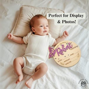 Enseigne personnalisée pour faire-part de naissance, nom personnalisé, pour nouveau-né, souvenir de chambre de bébé, cadeau de planche de bébé en bois pour baby shower