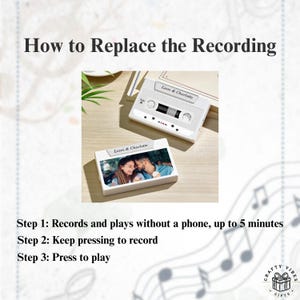 Personalized Vintage Cassette Tape Player Custom Song Record Unique Music Photo Plaque Gift for Couples Friends Anniversary Birthday Present