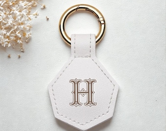Soporte magnético para sombreros con inicial personalizada - Clip de cuero sintético personalizado - Tamaño compacto, cierre magnético, accesorio ideal para viajes y playa.