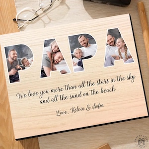 Marco de fotos conmemorativo personalizado, collage de fotos con letras personalizadas, marco de fotos personalizado, recuerdo del Día del Padre, regalo para papá