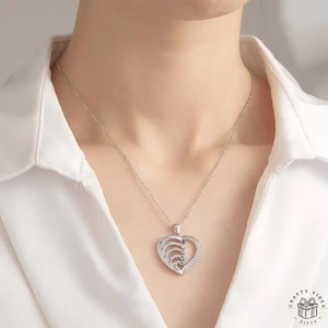 Personalized Heart & Birthstone Necklace Family Necklace for Mom with Kids' Names Custom Grandma Gift Mother's Day Gift for Her