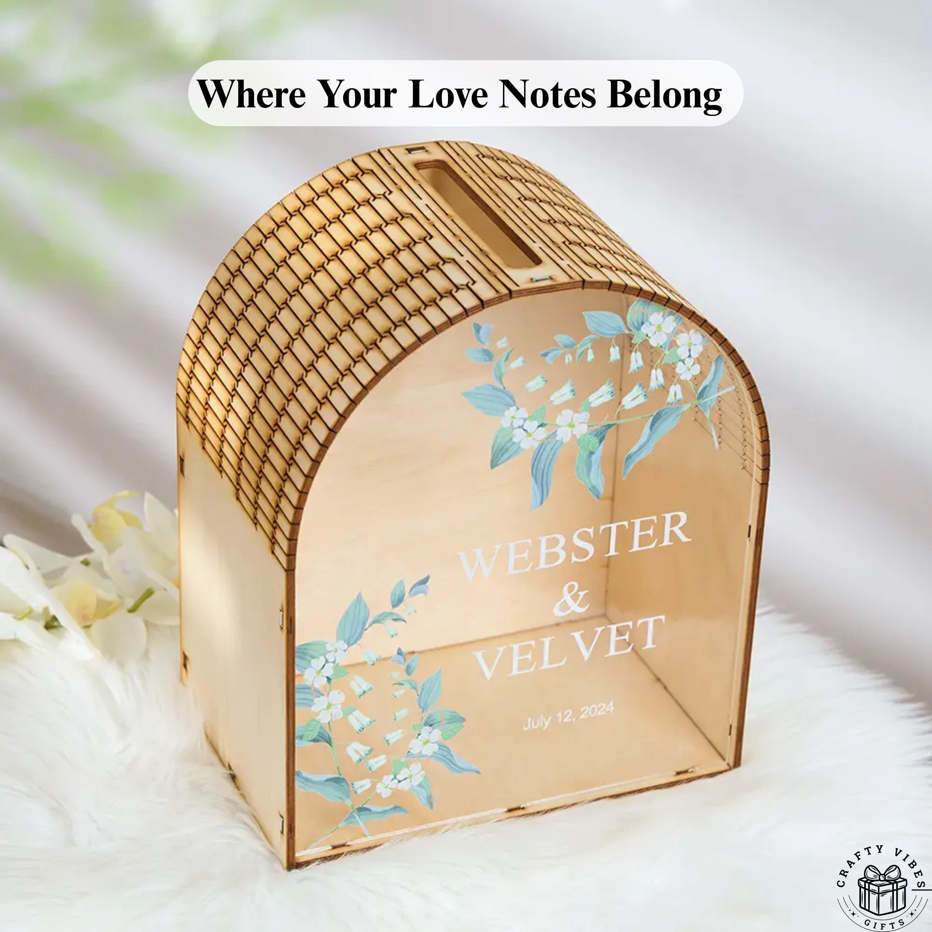 Card Box With Names Wedding Keepsake, Custom Acrylic Holder, Clear ...