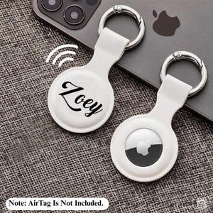 Personalisierte AirTag Silikon Hülle Schlüsselbund Cover mit Hund Katze Name Apple Bag Tracker Einzigartige Andenken AirTag Halter Haustier Schlüssel Geschenk für Sie