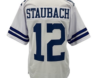 Roger Staubach Jersey White Dallas | Unisex Adult Sizes S-5XL Unsigned Custom Sewn Stitched