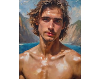 Beau garçon au bord de la mer