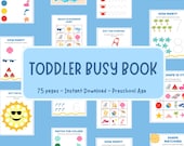 Toddler Busy Book | Summer Theme Learning Binder | Preschool Prep Activity Sheets | Printable Toddler Worksheets | Digital Download
