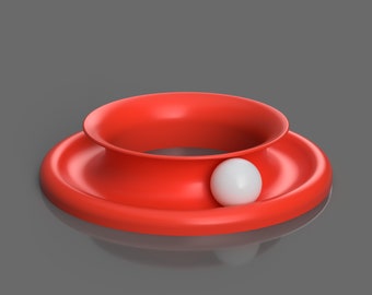 Juguete interactivo para gatos con forma de pelota y rodillo. Archivos STL (25 cm - 10 pulgadas)