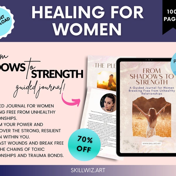 Healing Shadow Work Journal voor vrouwen die zich losmaken van giftige relaties, onthechting en zelfliefde leren met 100 pagina's Therapy Journal