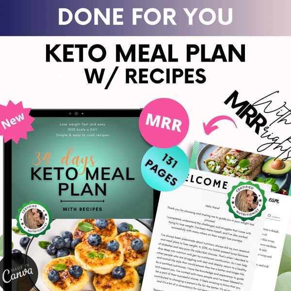 Done for You KETO Diet Meal Plan w/ Master Resell Rights, Weight Loss for Women Real Results, Lose Weight Fast, Ketogenic MRR & PLR resale