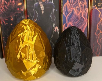 Glänzendes goldenes oder schwarzes Drachen Ei in verschiedenen Größen - zur Aufbewahrung, Deko als 3D Druck