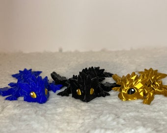 3 in 1 - Kleiner, schwarzer,goldener und blauer beweglicher Drache als Miniversion - inspiriert von Fourth Wing Tairn,Andarna,Sgaeyl