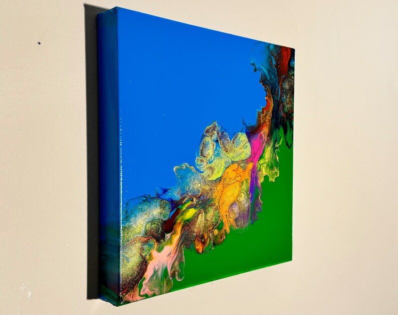 Original Abstract Acrylic Painting/accent Art/multicolor Wall Hanging