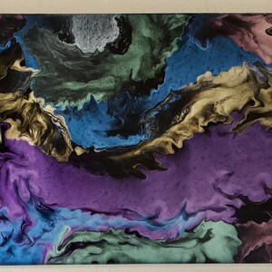 Original Abstract Acrylic Painting | Fluid Art Decor | 10x20 Gallery Wrapped Deep Canvas | Acrylic Pour | Abstract Home and Office Decor