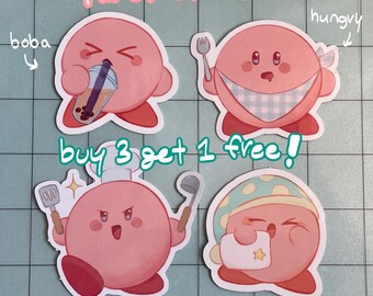 Pegatinas de Kirby (vinilo/resistentes al agua) / Personaje de dibujos animados de videojuegos