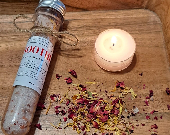 Soothe Bath Salts, Organic Bath Salts, Geranium Rose Bath Salts, Rose Bath Salts, Essential Oil Scented Bath Salts, All Natural Bath Salts