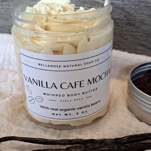 Organic Vanilla Cafe Mocha Body Butter, Vanilla Cafe Mocha Body Butter, Real Madagascar Vanilla Bean Body Butter,Organic Vanilla Body Butter