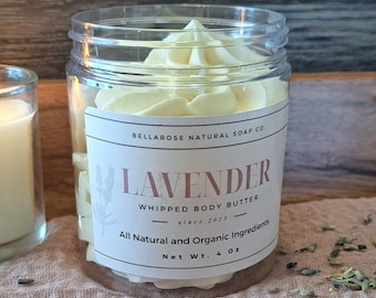 Organic Lavender Body Butter, Organic Whipped Body Butter, Lavender Body Butter, All Natural Body Butter, Lavender Bath and Body Products