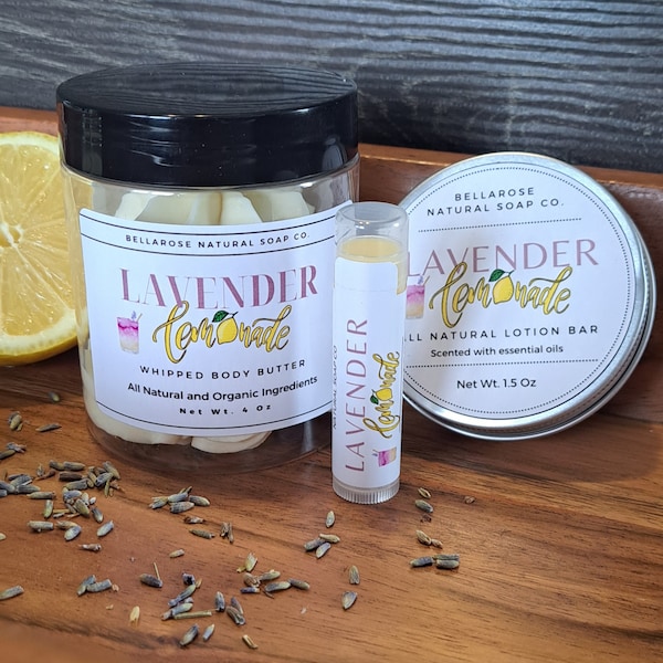 Lavender Lemonade Gift Set, Organic Spa Gift Set, Organic Bath & Body Gift Set, Organic Lavender Lemon Gift Set, Mothers day Gift, Gift Set
