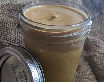 20 oz Soy Wax Candle, Marshmallow Scent, Pint Mason Jar