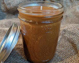 20 oz Soy Wax Hand Poured Cotton Wick Rustic Candle Wide Mouth Pint Mason Jar / Unlabeled Bulk Wholesale/ Coffee or Scent-Color Choice