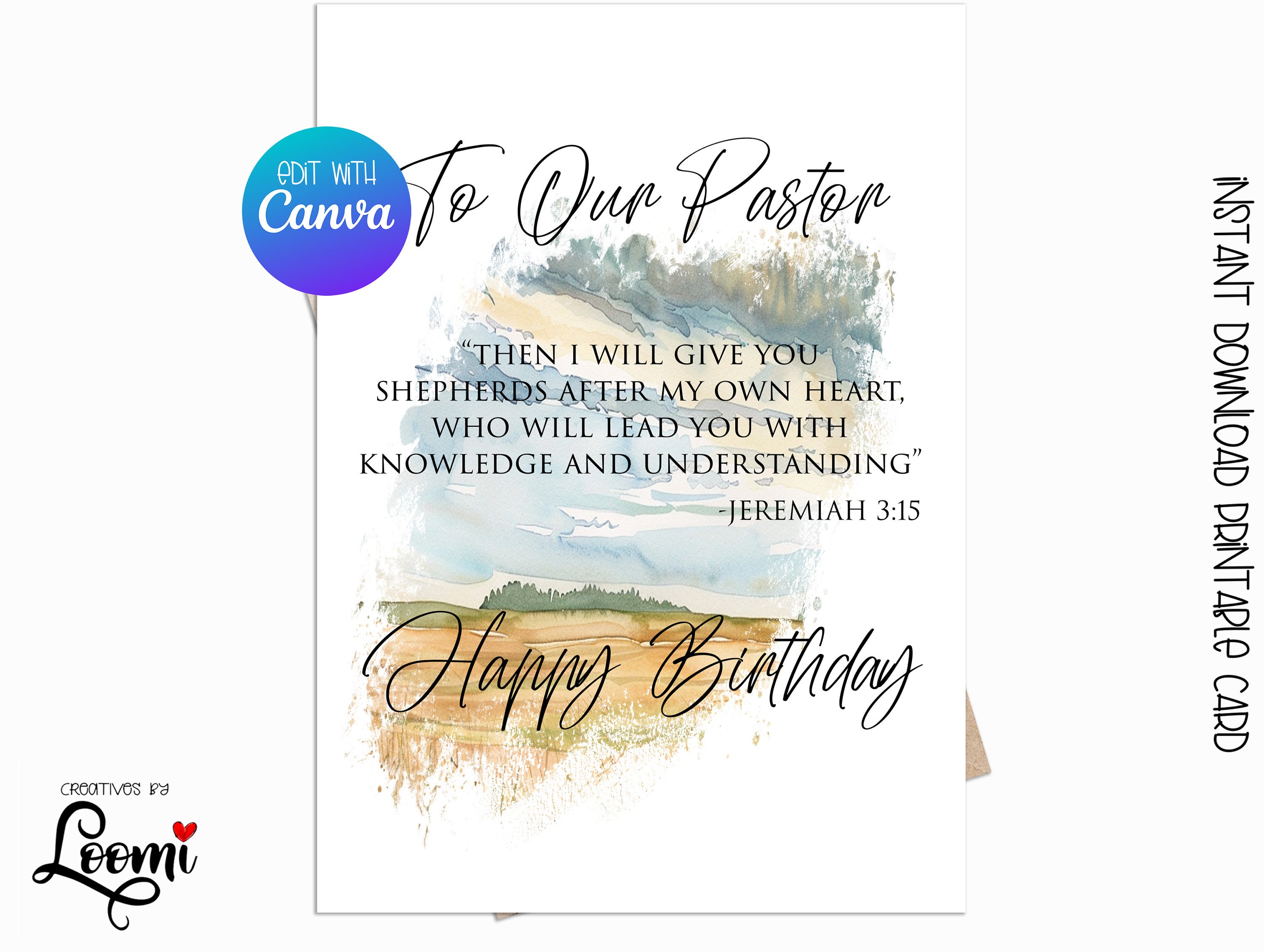 Editable, Printable Card Instant Download, Edit Your Message With Canva ...
