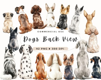 Dog Clipart From Back, Pet Portrait, Cute Dog, Digital, Mix Dog, Cross Dog Breeds, Family Members, Portrait Creator, Dog Lovers, Mix Breeds