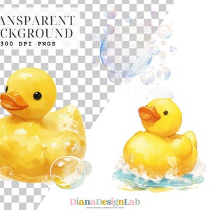 Puede incluir: Dos patos de goma amarillos, uno en un ba&ntilde;o de burbujas y el otro rodeado de burbujas. Los patos tienen un estilo lindo y de dibujos animados.