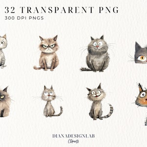 Pode incluir: Um conjunto de 32 ilustra&ccedil;&otilde;es digitais de gatos em v&aacute;rias poses e express&otilde;es. Os gatos s&atilde;o desenhados em um estilo de desenho animado com texturas de aquarela. As ilustra&ccedil;&otilde;es s&atilde;o perfeitas para adicionar um toque de fantasia aos seus designs.