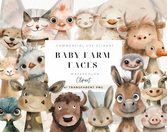 Farm Animal Nursery Clipart Bundle, Nursery Clipart, Farm Animals ...