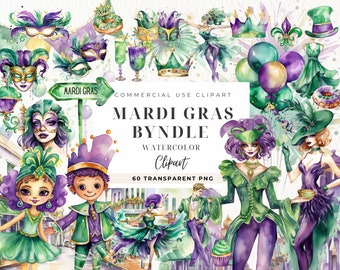 Mardi Gras Acuarela Clipart, Collar de Cuentas, Martes Gordo, Fleur Des Li, Mardi Gras Mujer Clipart Png, Png Comercial, Carnaval Papercraft